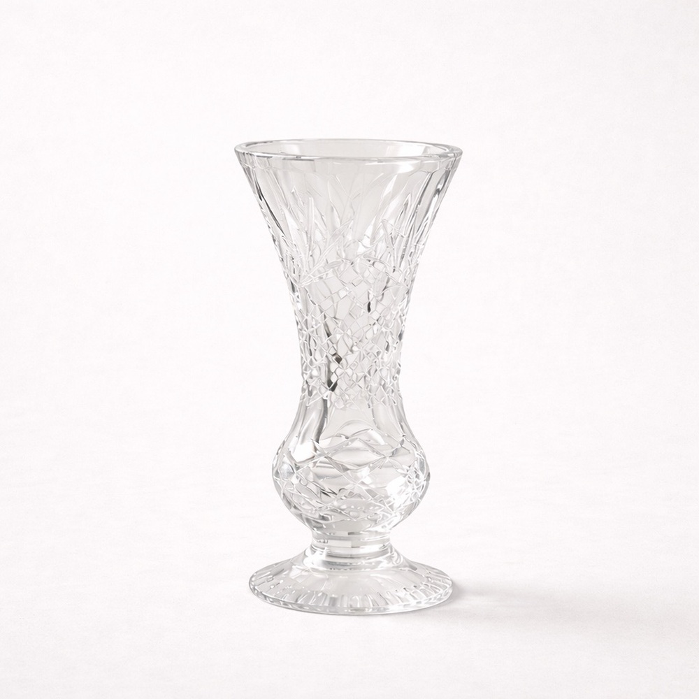 Cut Crystal Vase | Elegant Floral Vase | Bridal / Wedding Decor